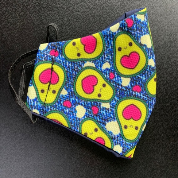 Blue Green Avocado Love Hearts Face Mask 🥑♥️ - Picture 3 of 4